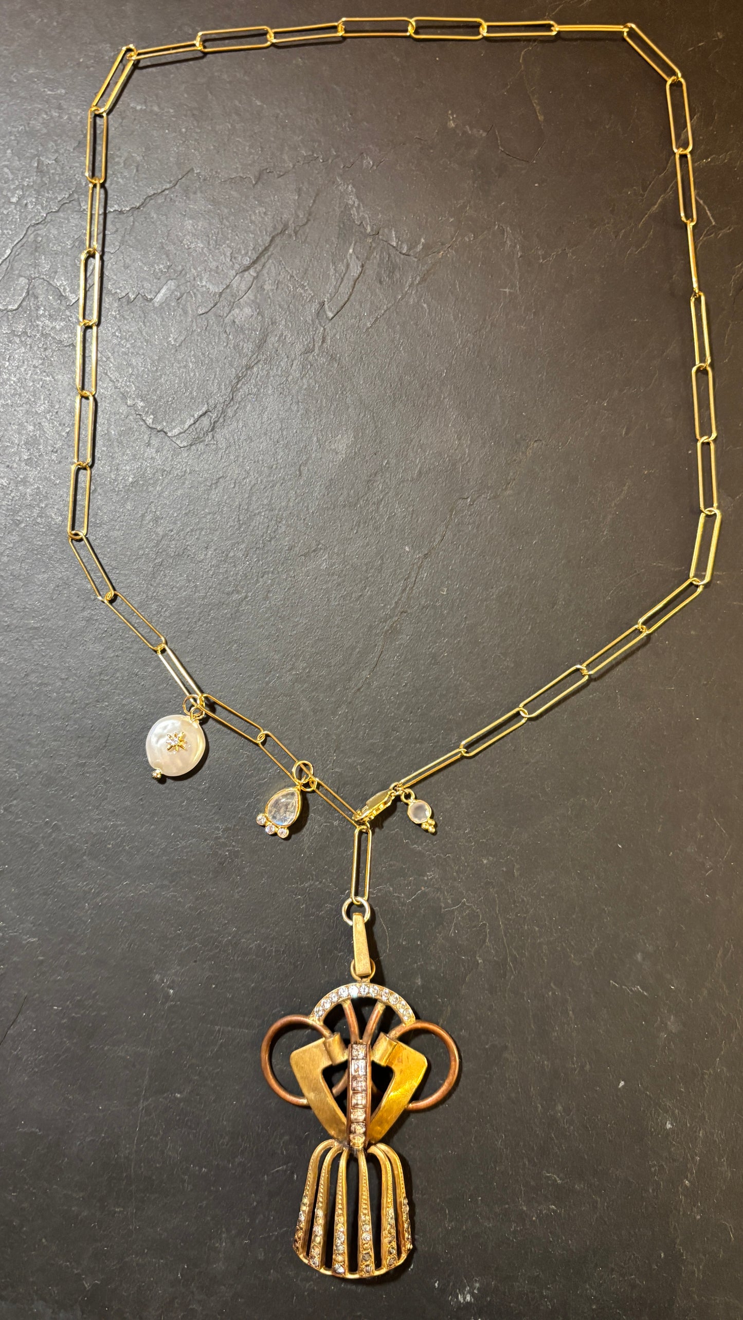 Collier lasso et pendentif Art Deco - blissparis