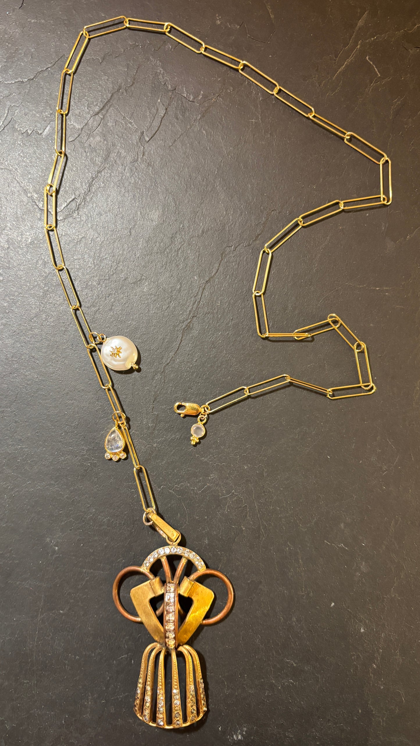 Collier lasso et pendentif Art Deco - blissparis