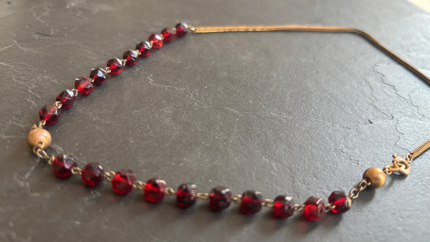 Collier chapelet grenat - blissparis