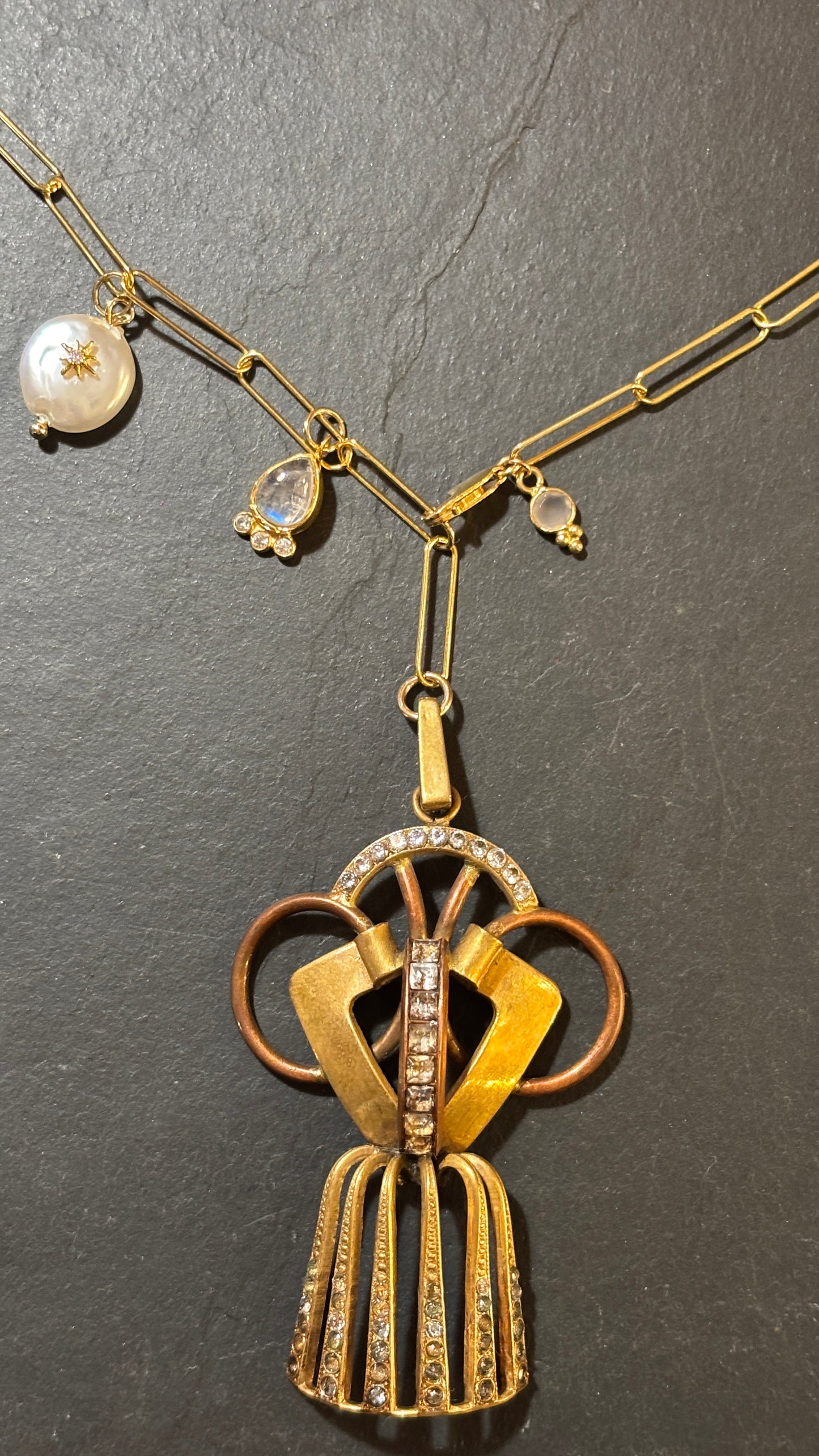 Collier lasso et pendentif Art Deco - blissparis