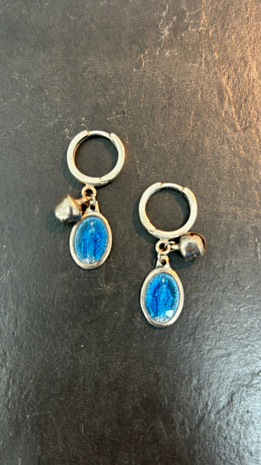 Mini créoles argent et médailles - blissparis