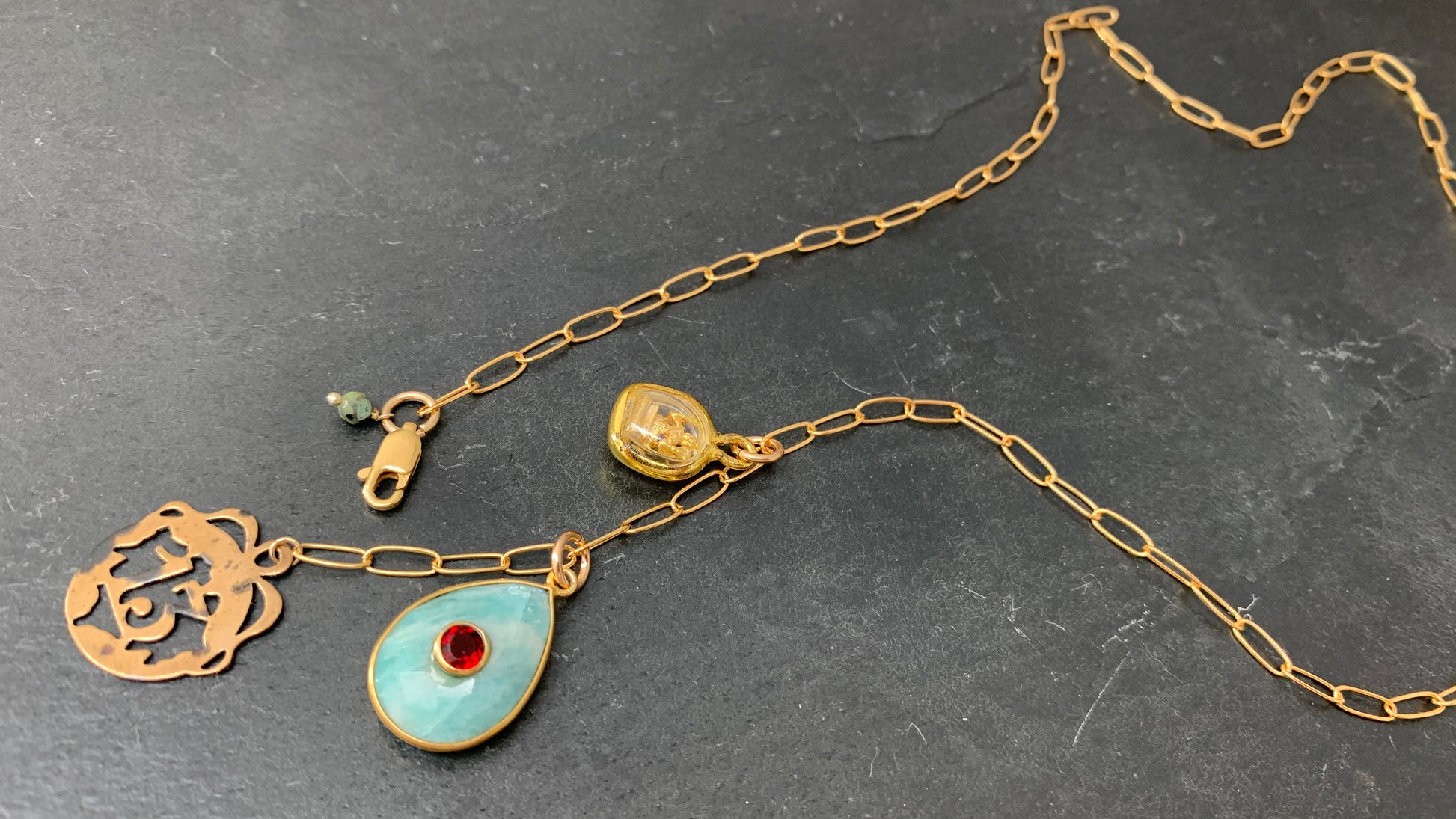 Collier Amazonite, signe 13 et Bhrama - blissparis