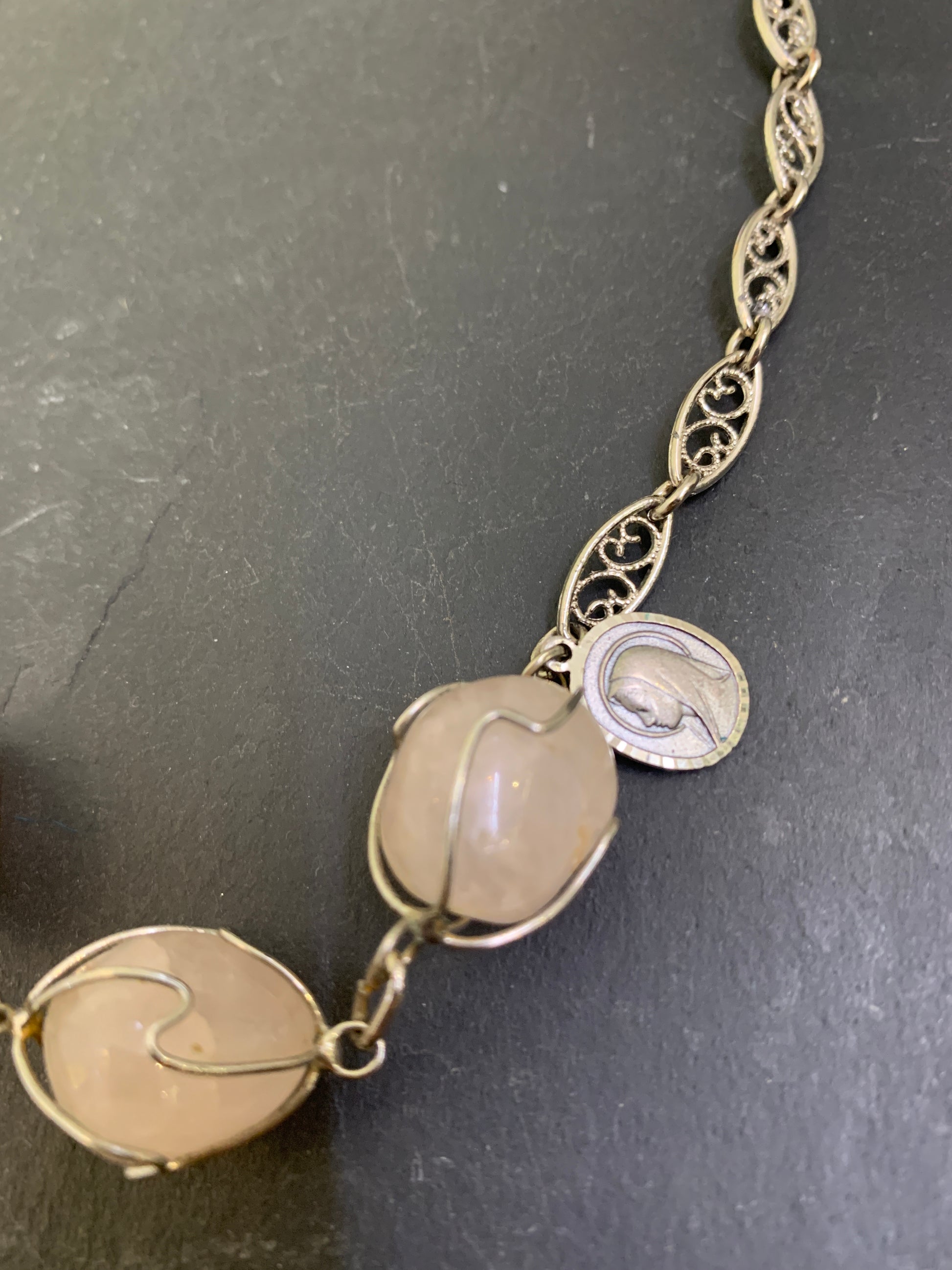 Collier quartz brut et chaîne filigrane - blissparis