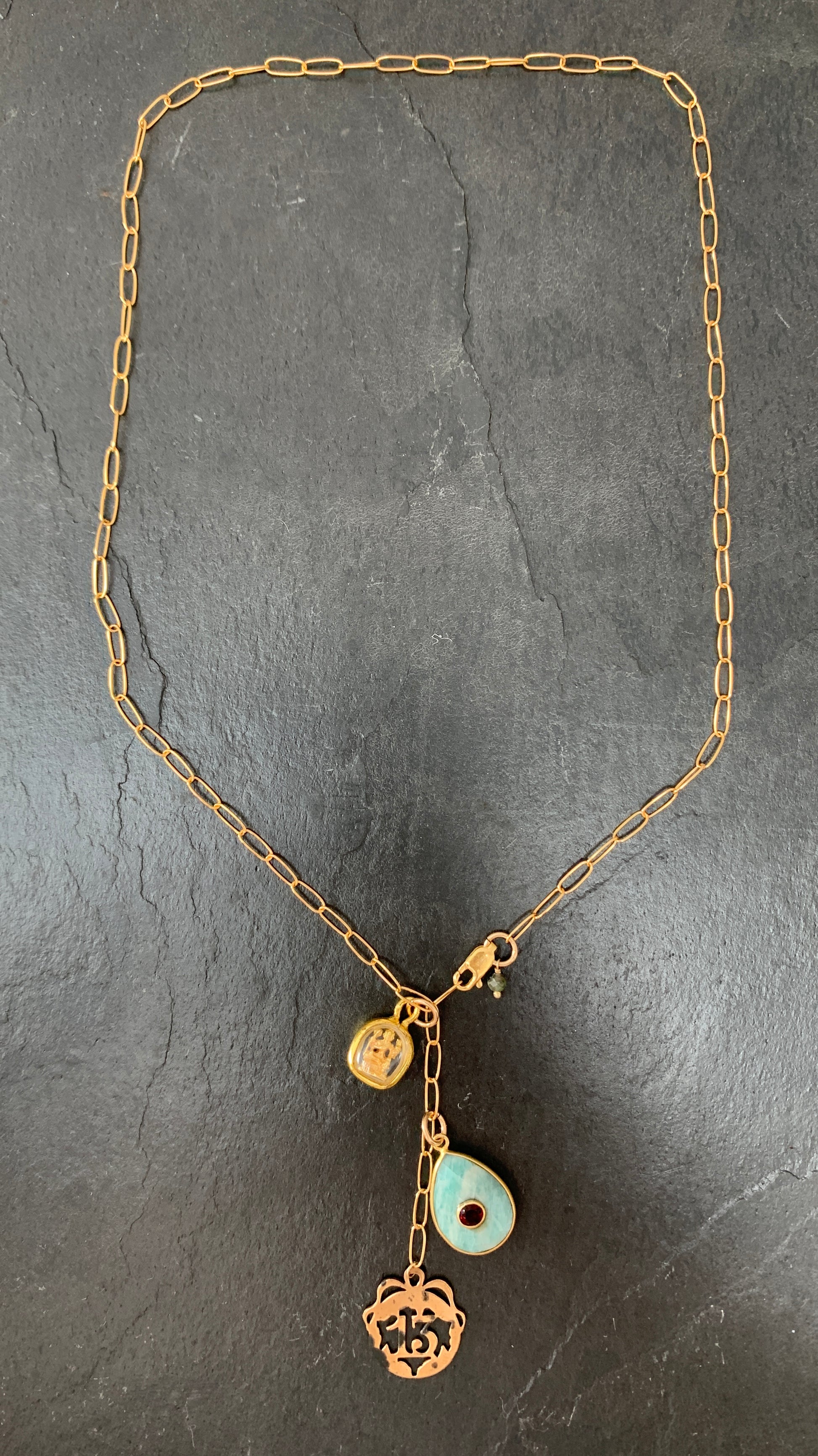Collier Amazonite, signe 13 et Bhrama - blissparis