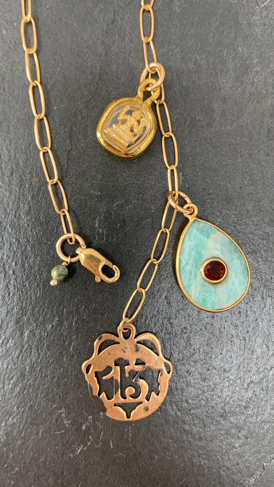 Collier Amazonite, signe 13 et Bhrama - blissparis