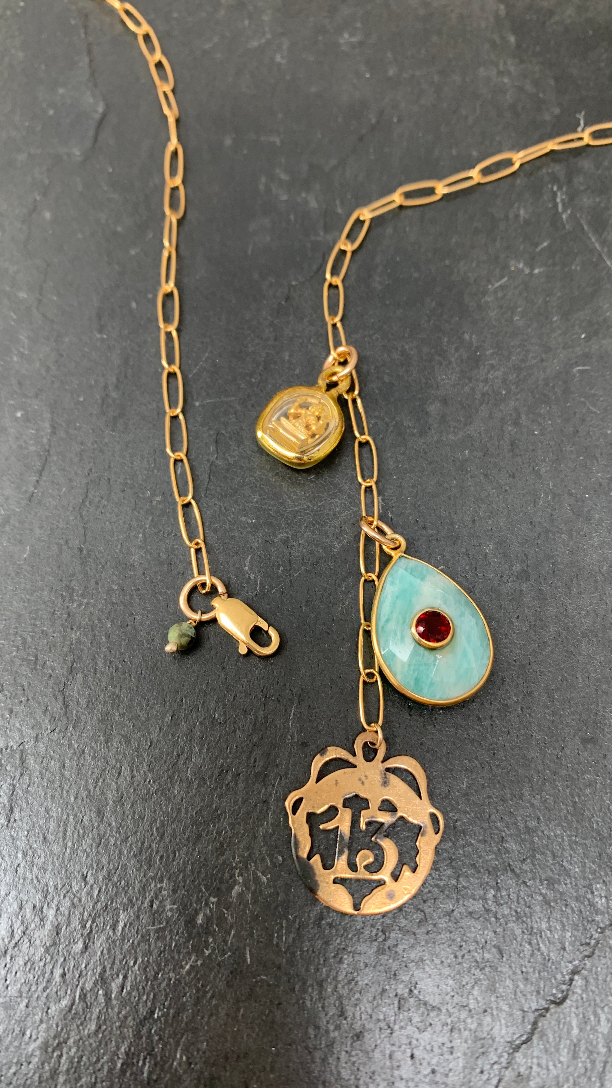 Collier Amazonite, signe 13 et Bhrama - blissparis