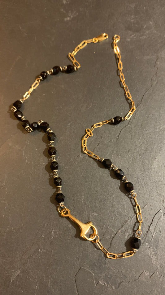 Collier chapelet noir - blissparis