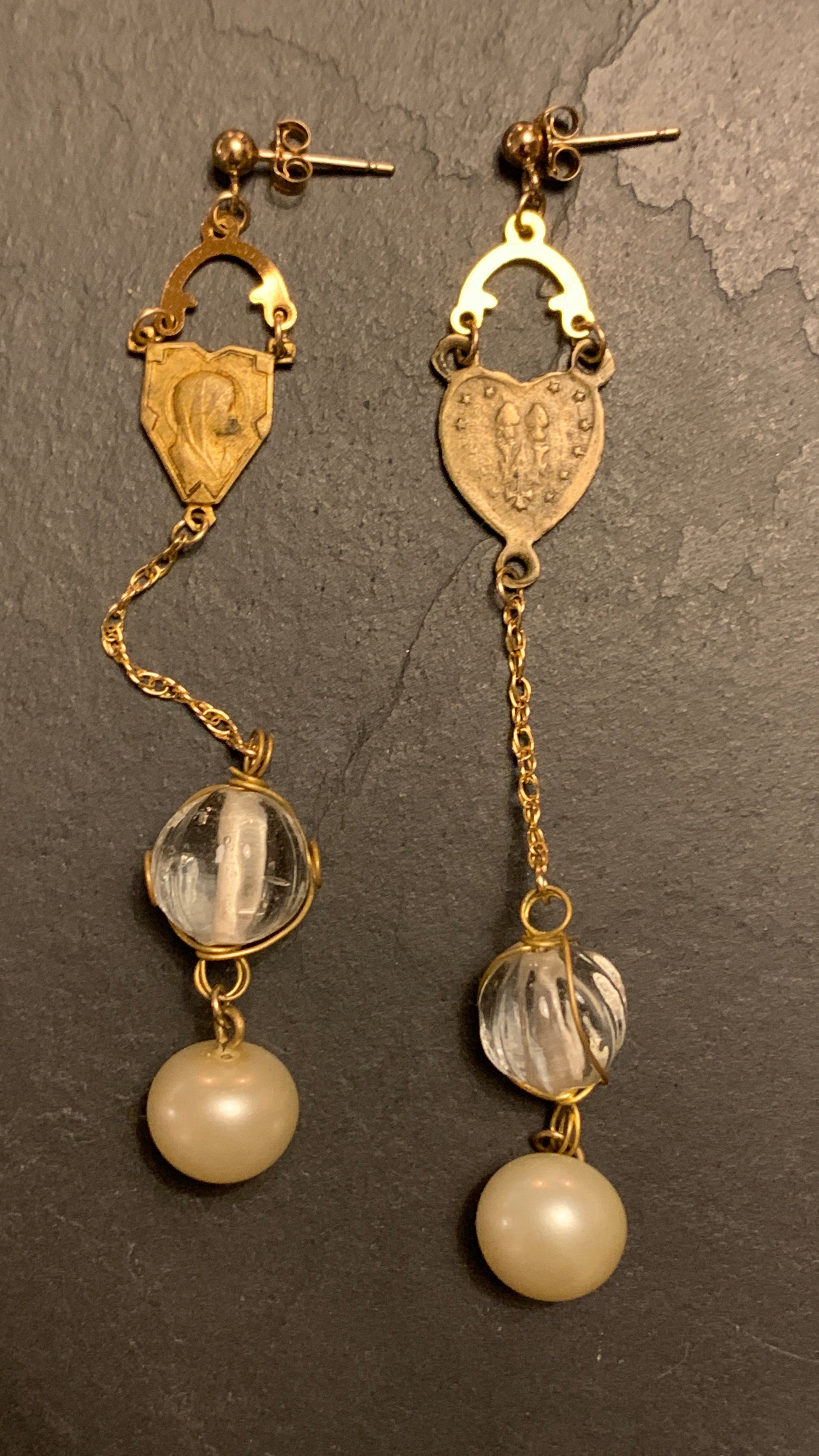 Pendants cœurs de chapelet et perles - blissparis