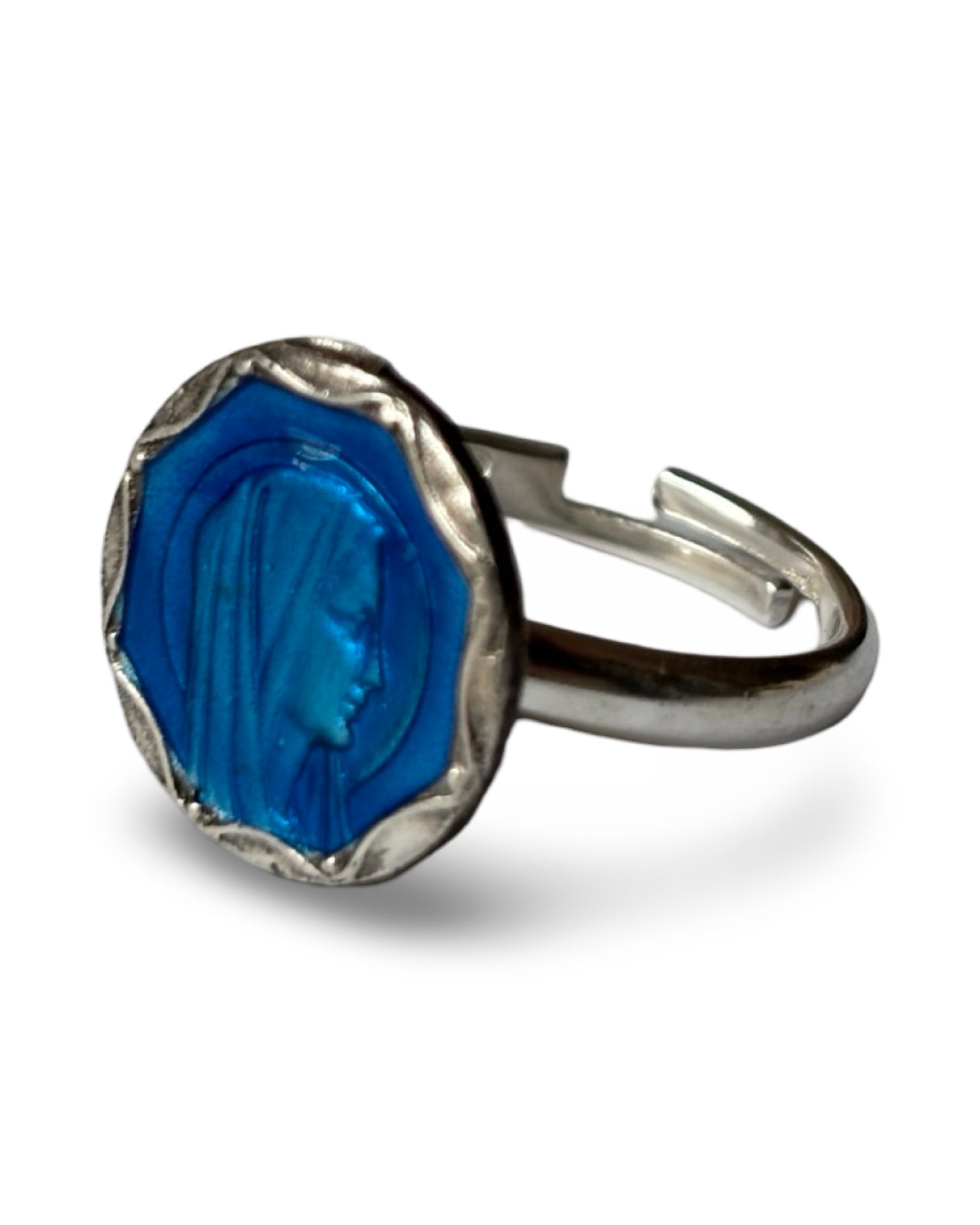 Bague upcyclee Vierge au Voile sur argent - blissparis
