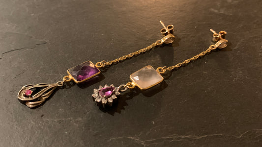 Pendants quartz, améthyste et pendentifs gouttes - blissparis