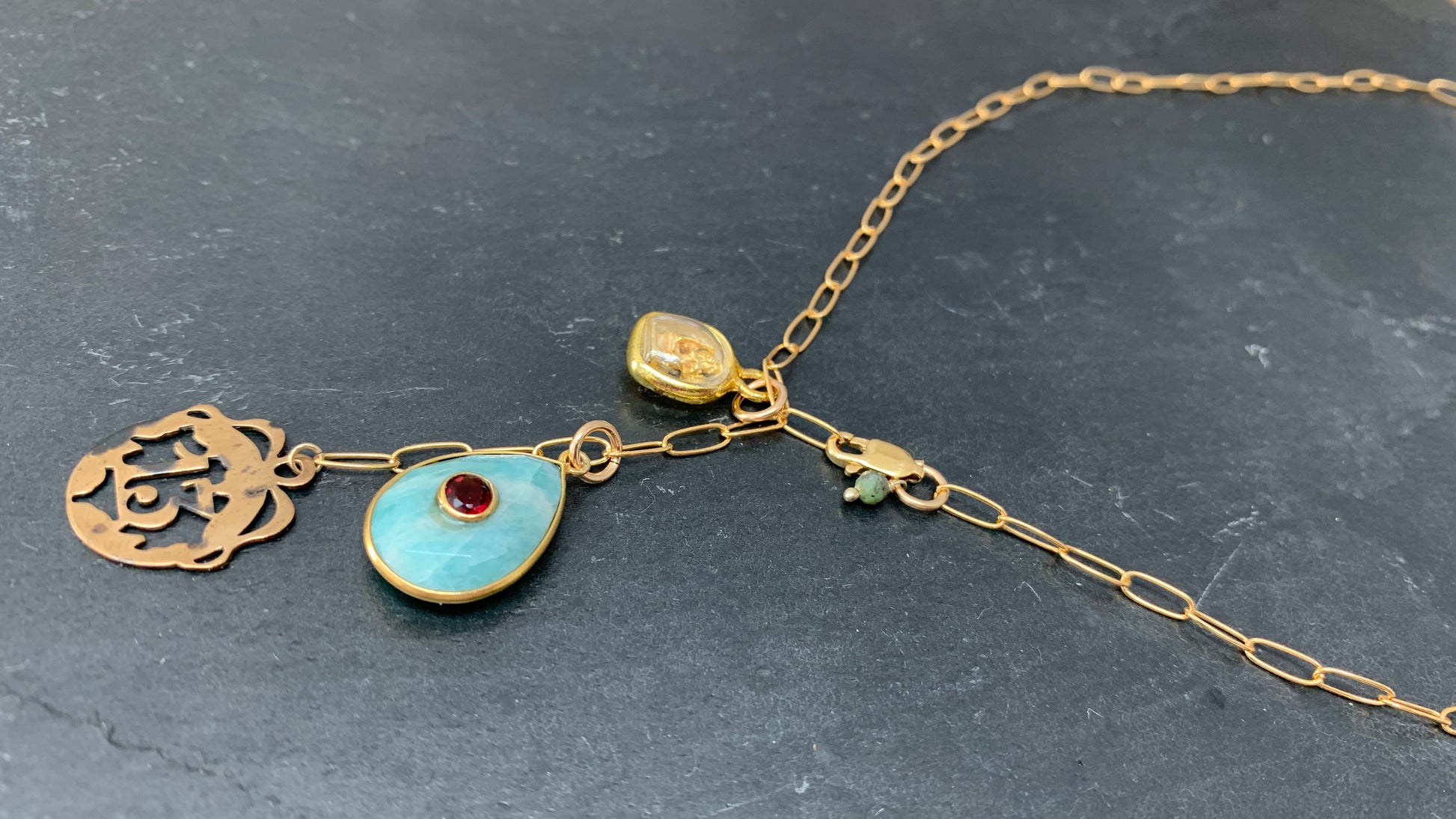 Collier Amazonite, signe 13 et Bhrama - blissparis