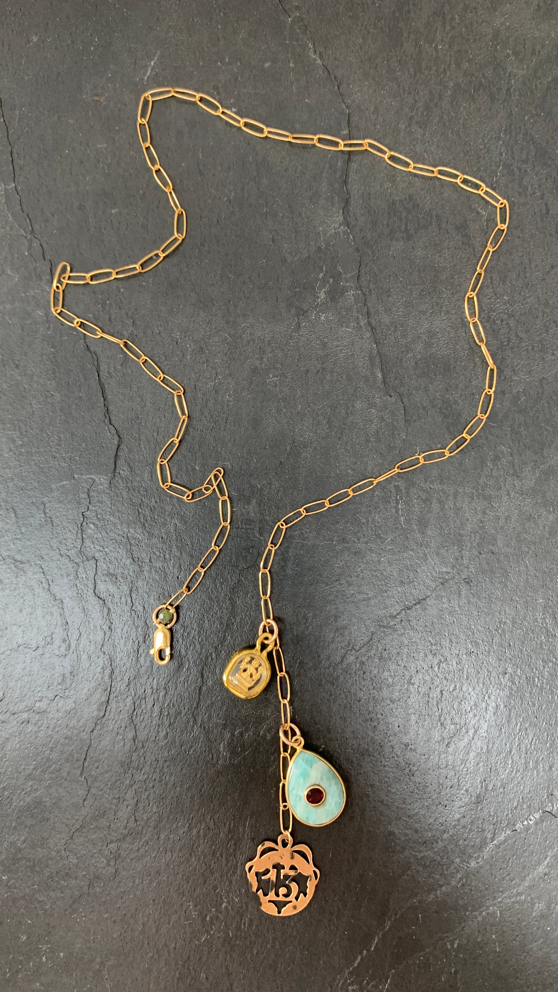 Collier Amazonite, signe 13 et Bhrama - blissparis