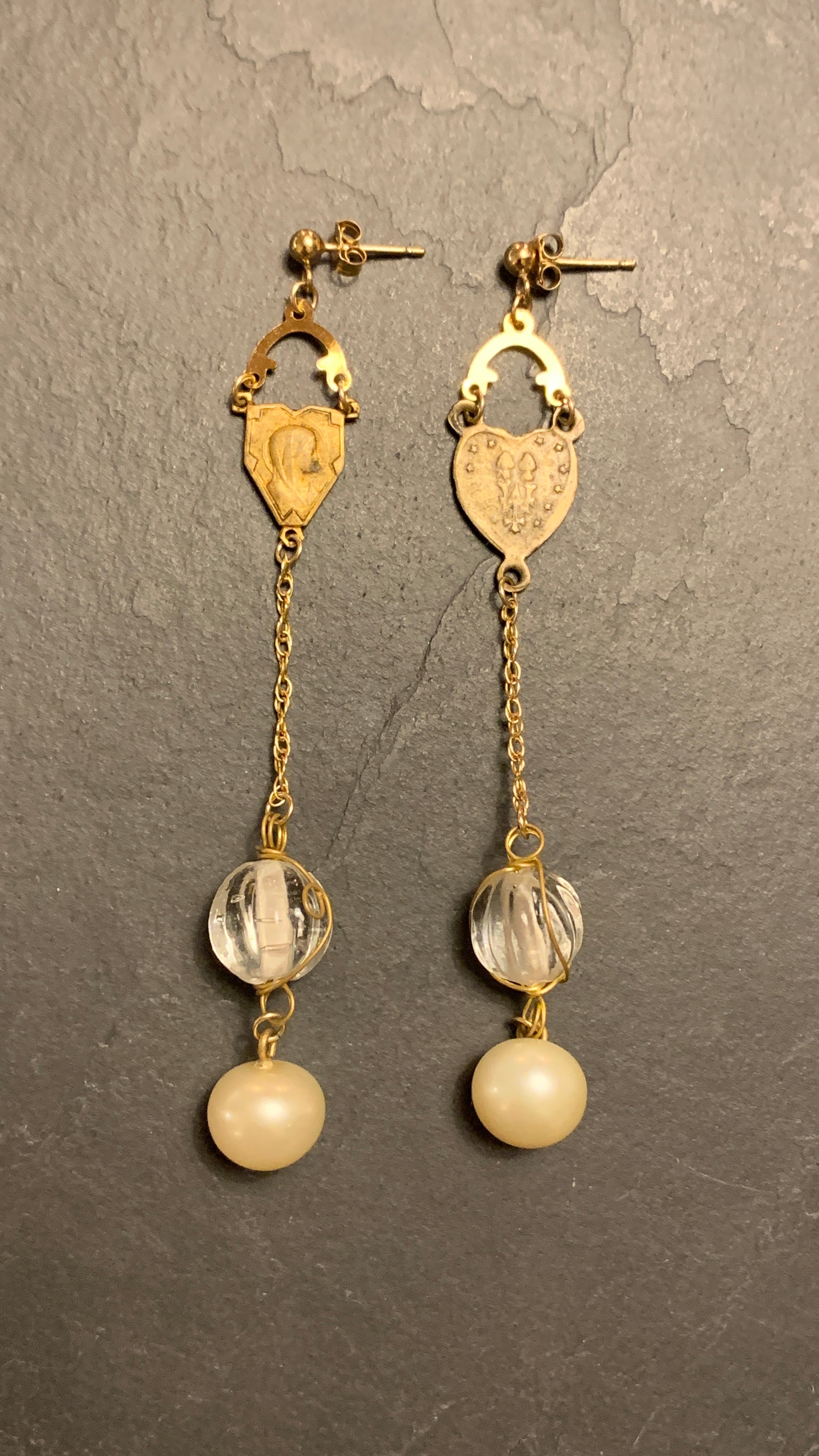 Pendants cœurs de chapelet et perles - blissparis