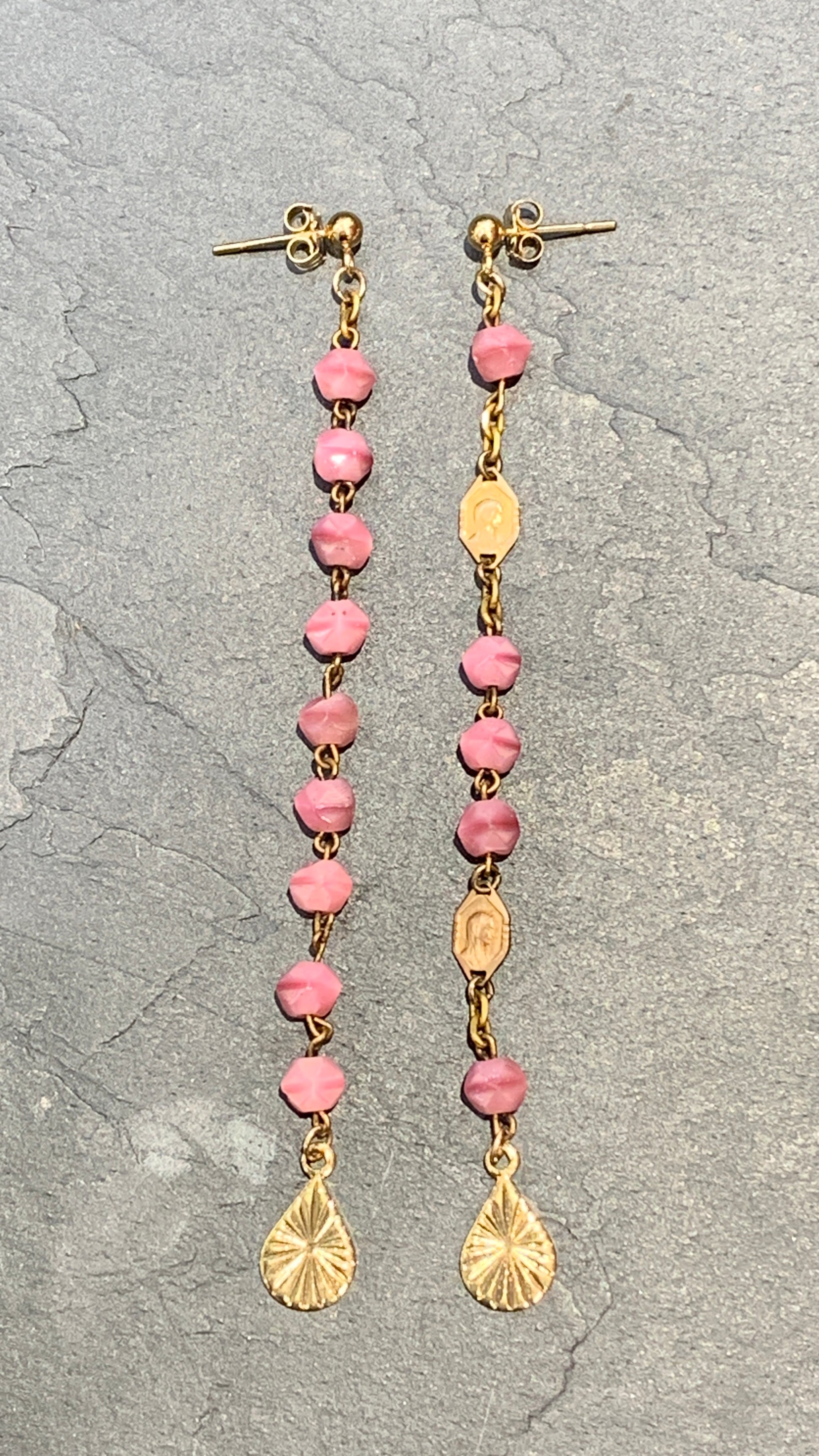 Pendants chapelets rose - blissparis