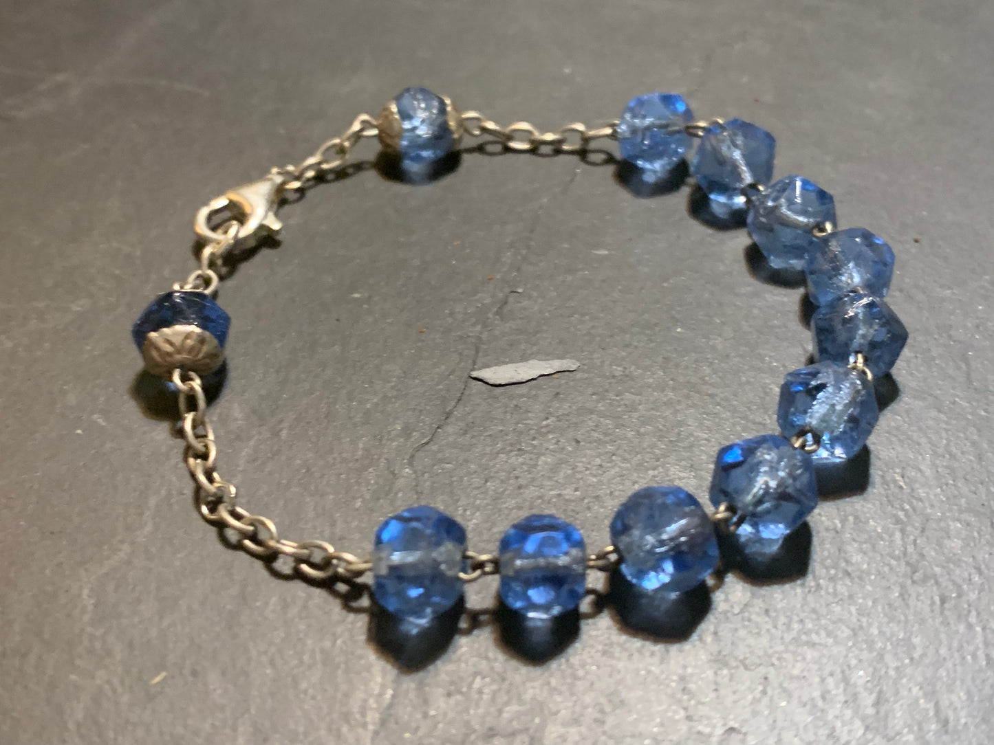 Bracelet chapelet bleu