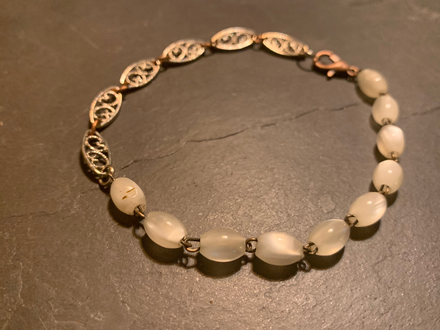 Bracelet chaîne filigrane et chapelet